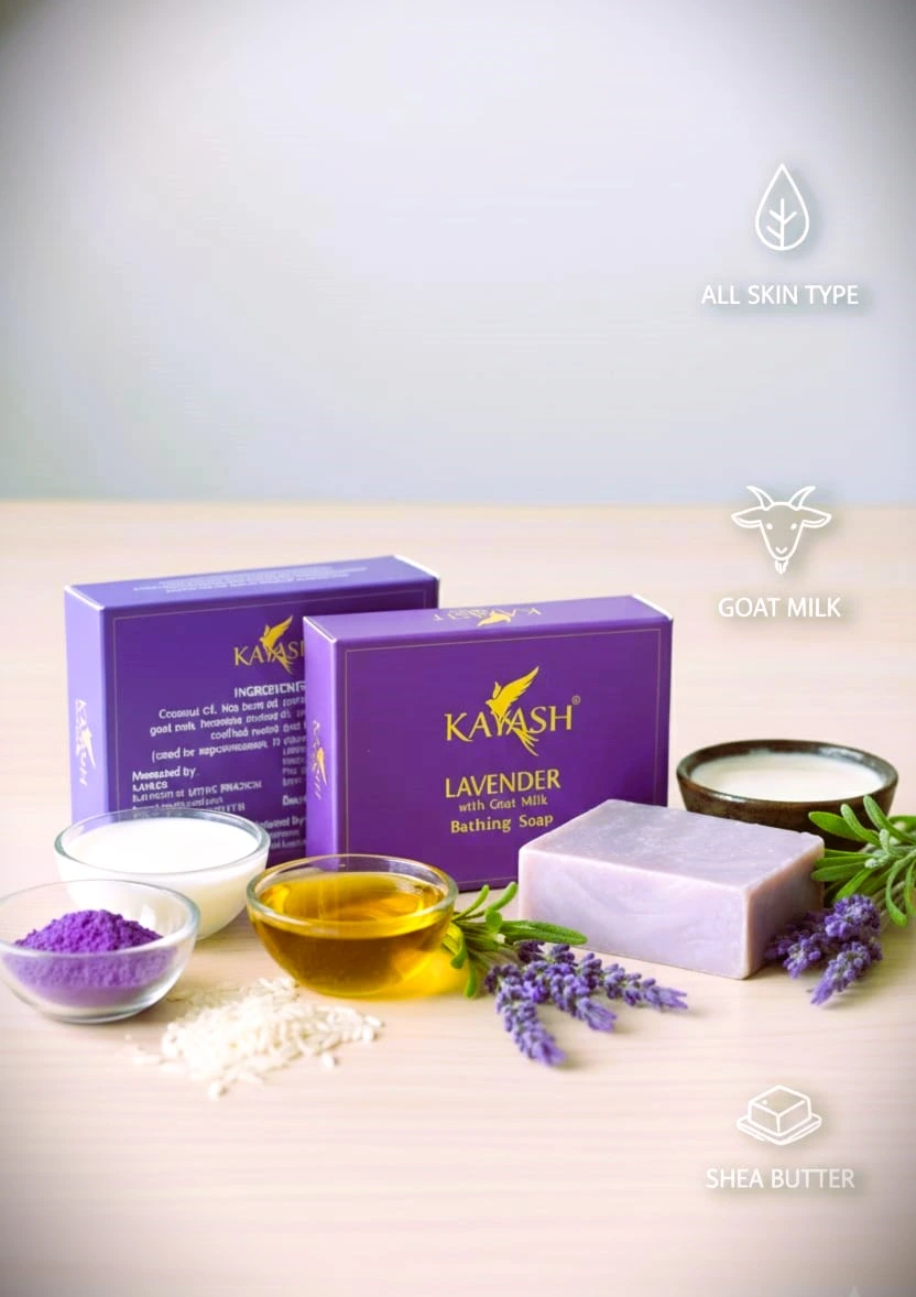 KAYASH Lavender Handmade Herbal Soap for Relaxing and Glowing Skin